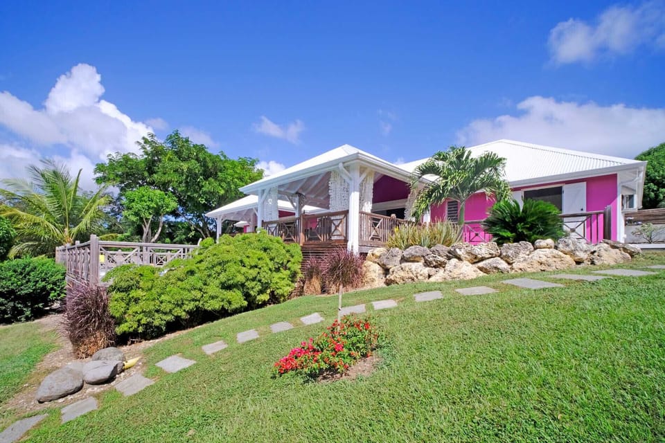 Beautiful Creole beach villa on foot in Saint François, Guadeloupe.