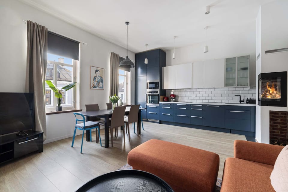 Modern furnishings blend seamlessly with the open layout.