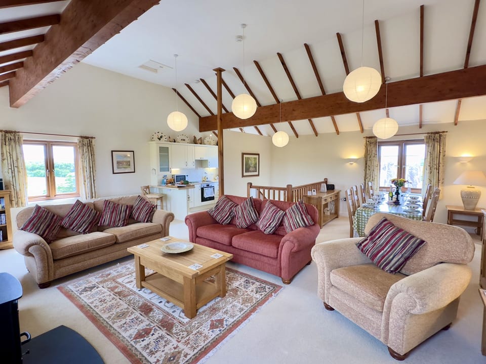 Lounge sofas in Wharf Cottage Holiday Cottage, Padstow, North Cornwall