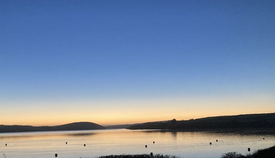 Sunrise over the estuary from Myebon Holiday Cottage, Padstow, North Cornwall
