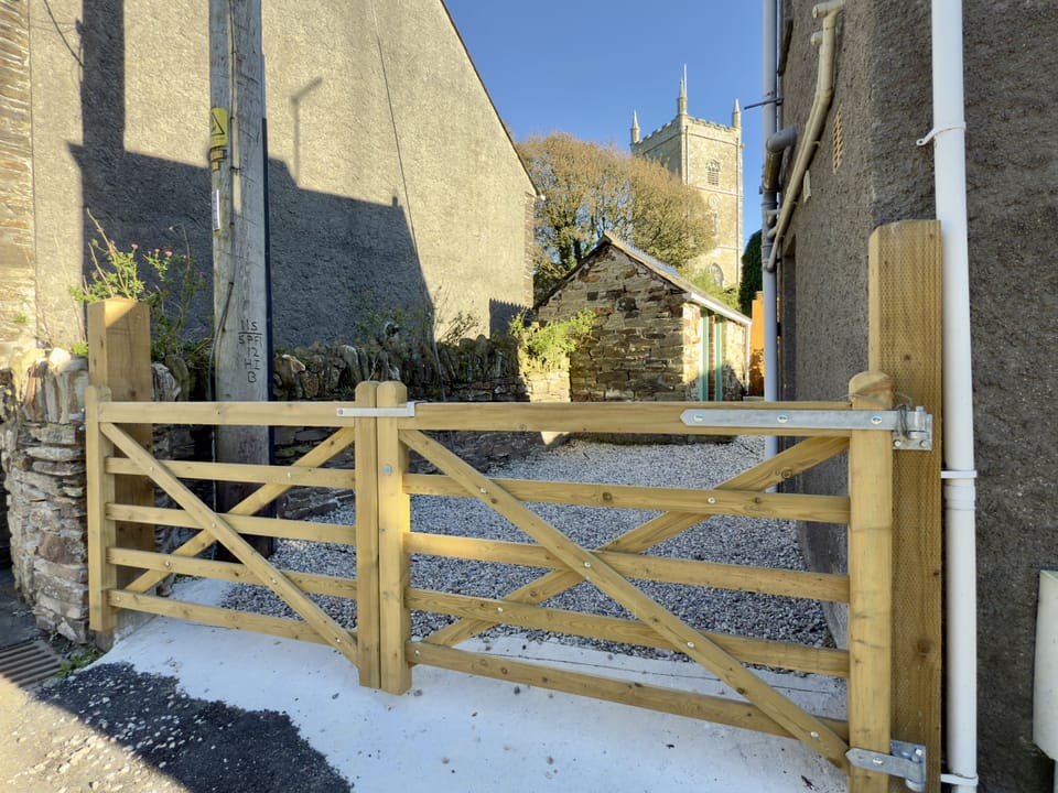 Gated parking at Rock Cottage, St Issey, PL27 7QB