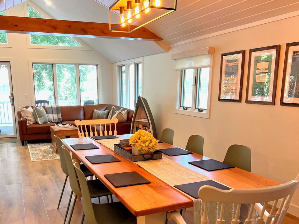 Farmhouse dining table for cozy indoor gatherings with your group.