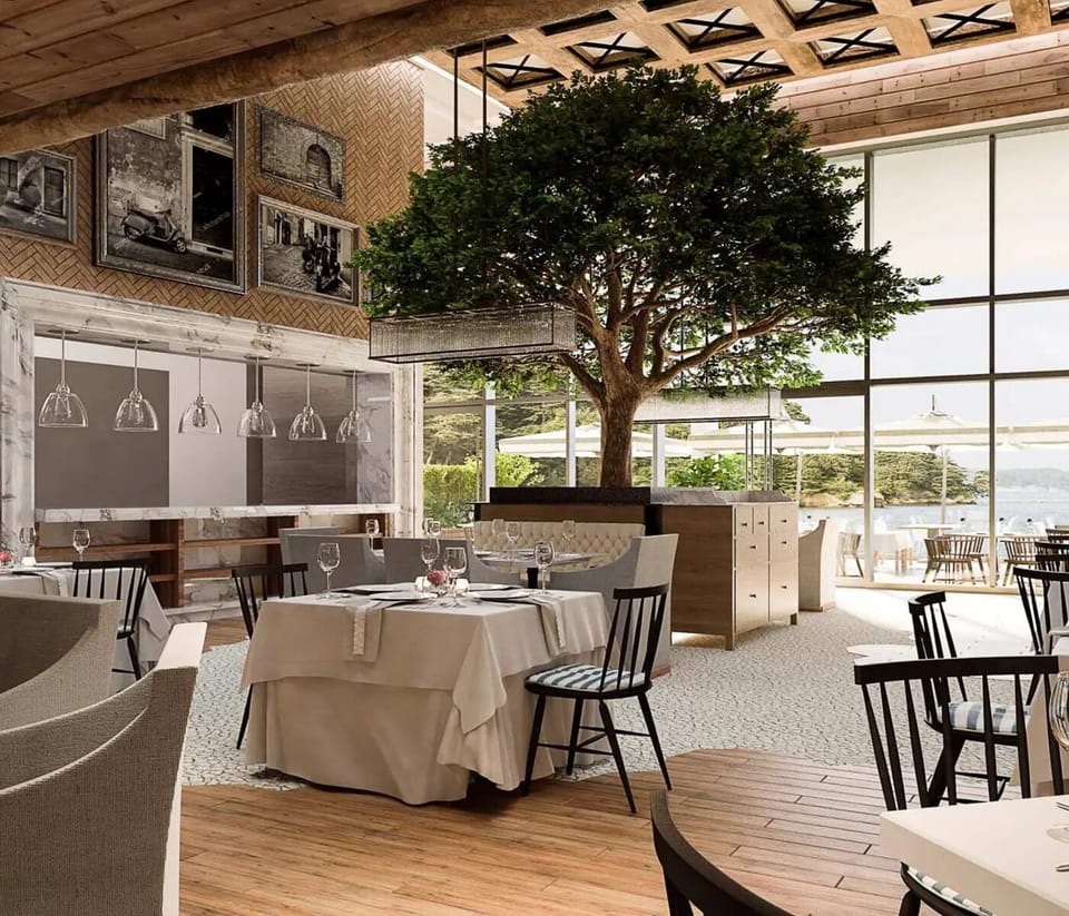 Toast memorable evenings in a stylish dining hall by the sea.