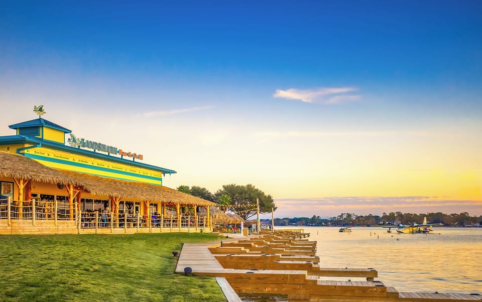 Within walking distance of bars and restaurants of Margaritaville Resort