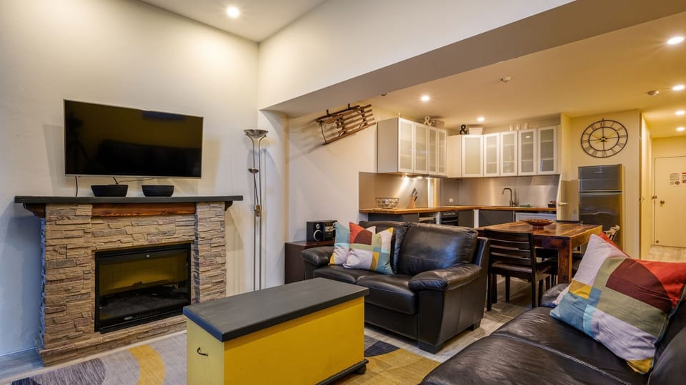 Kitchen, dining, living