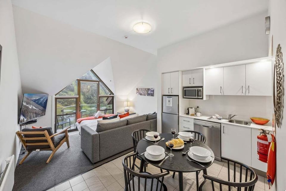 Living, dining, sofa bed, kitchen