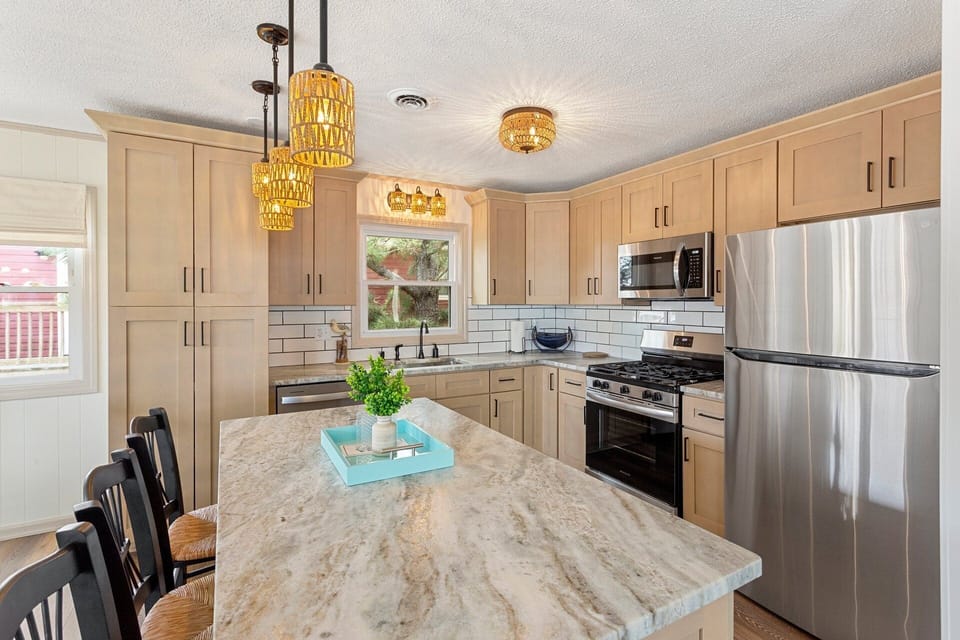 The fully-equipped Kitchen makes mealtime a breeze, whether you're whipping up a quick breakfast before hitting the beach or preparing a family feast.