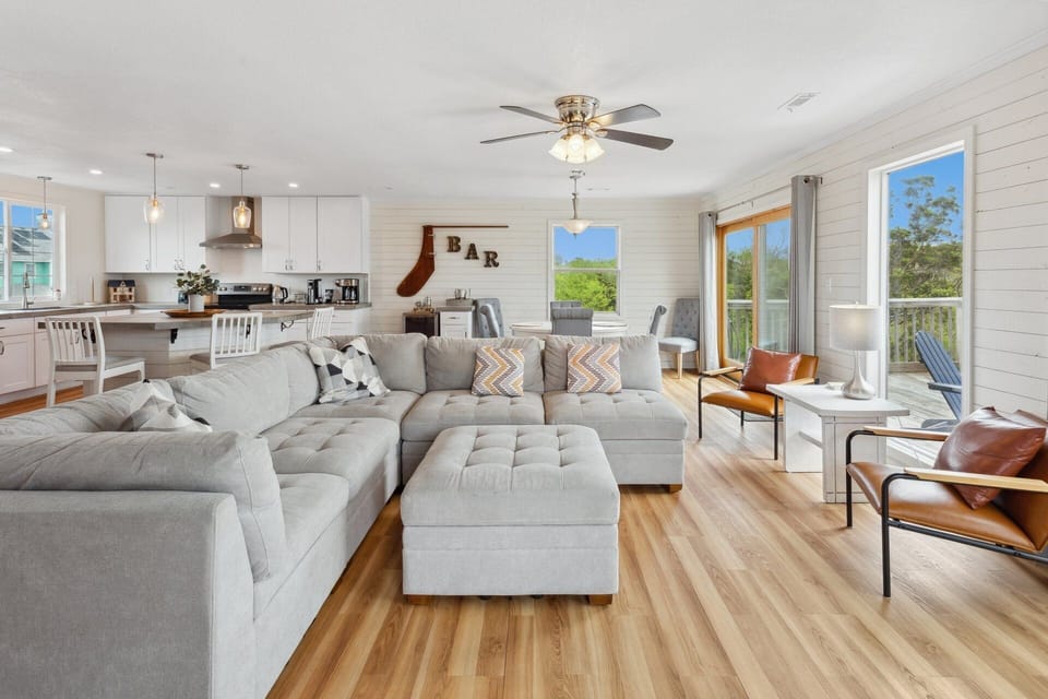 Relax in the Top-Level Living Area with a Flat Screen TV and a Furnished Deck!