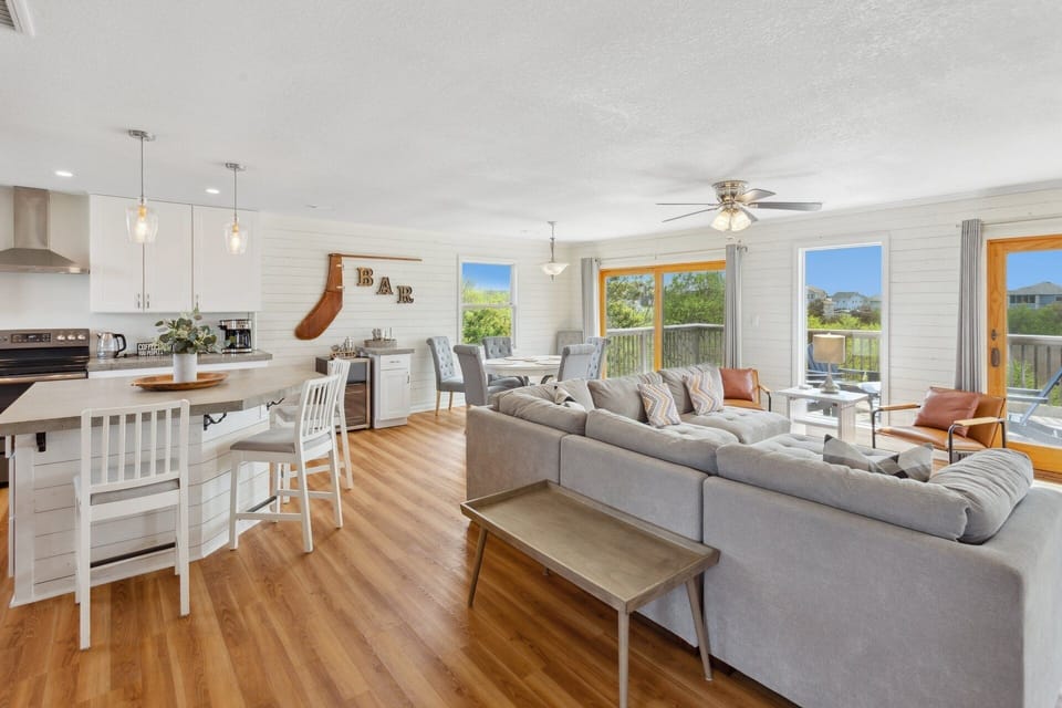 Relax in the Top-Level Living Area with a Flat Screen TV and a Furnished Deck!