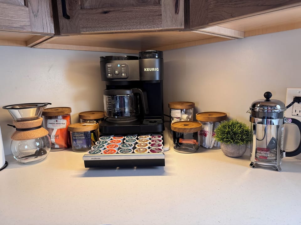 Keurig, French press, or pour-over? (items may have been rearranged)