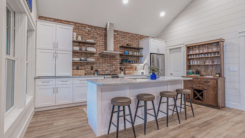Eat in kitchen at breakfast bar.
