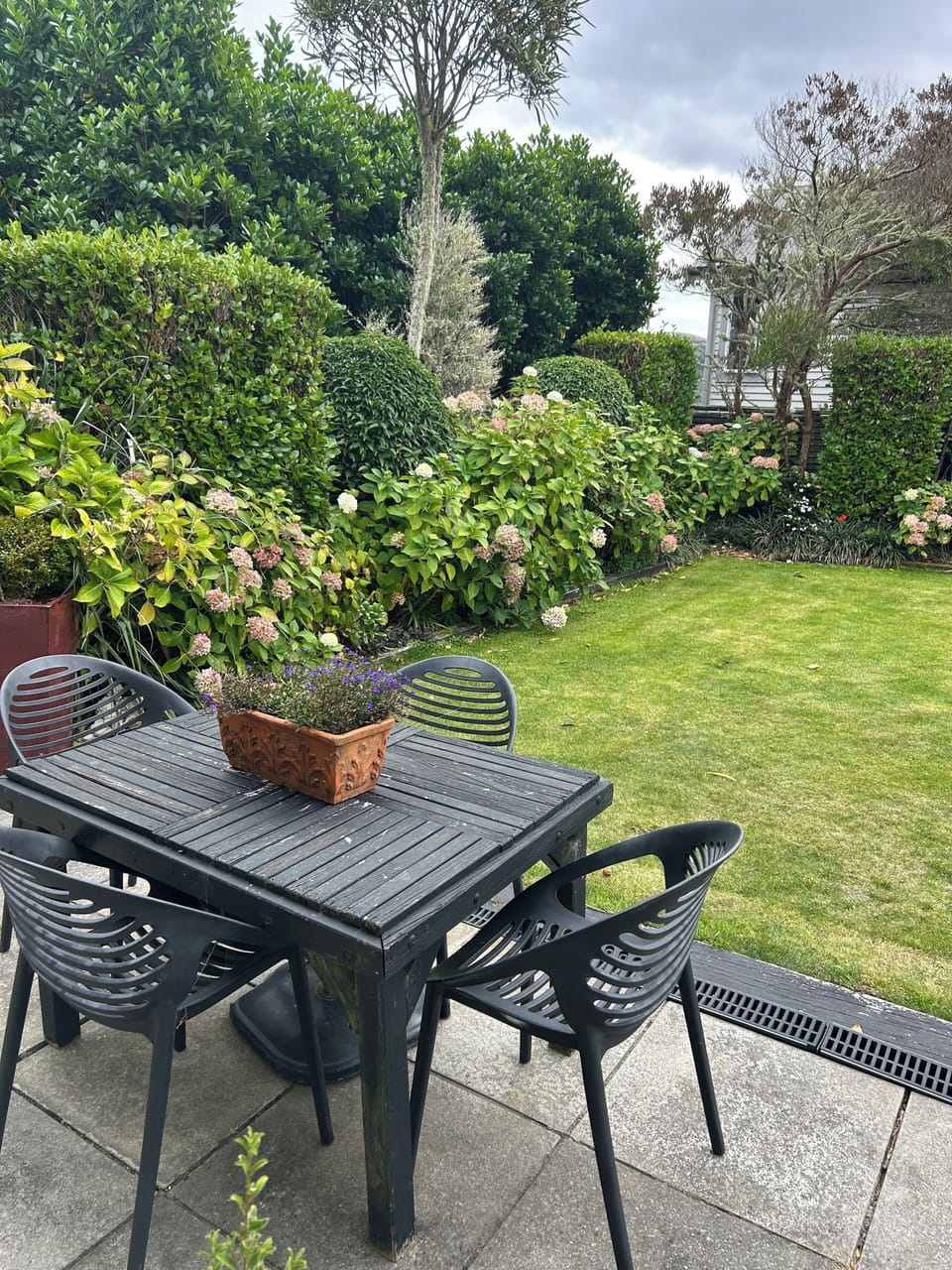 Table overlooking garden for you to enjoy 