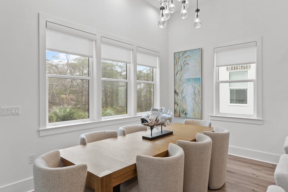 Chic dining area.