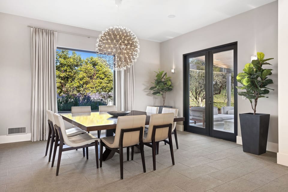 Chic dining area.