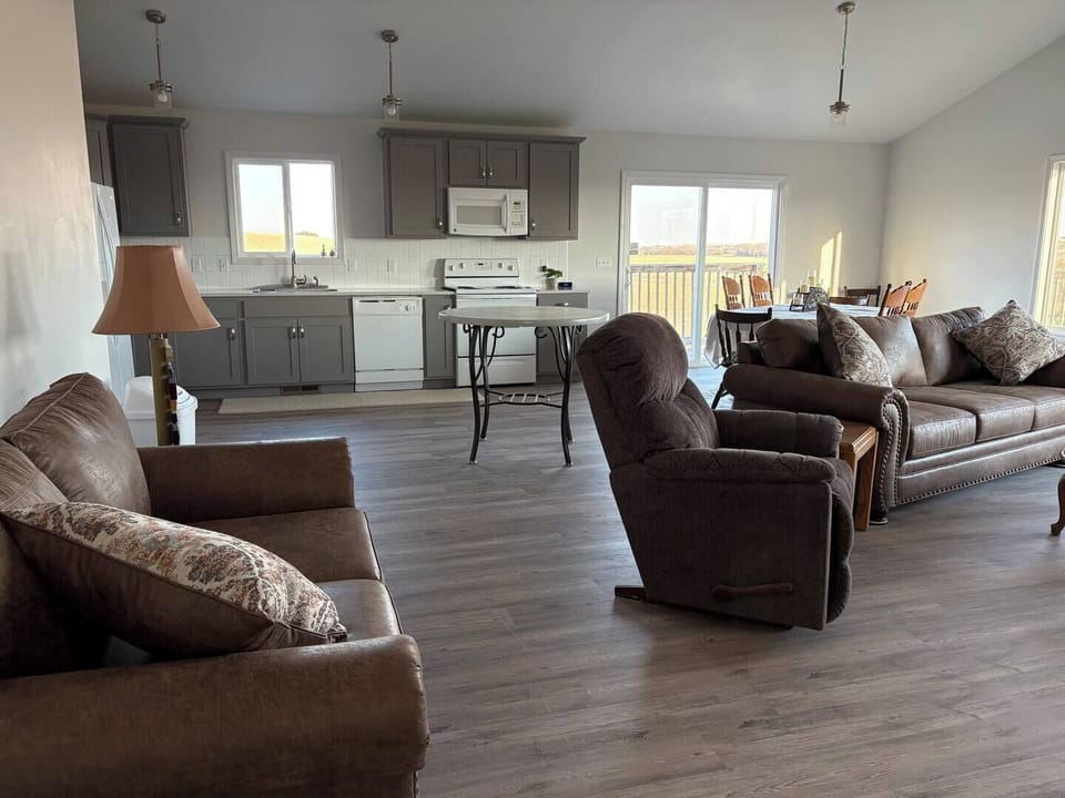 Upstairs living room and kitchen