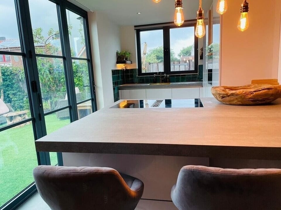 Cooking island and open kitchen