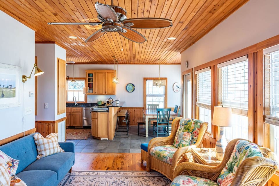Open-concept living space in a coastal retreat—ideal for family gatherings, dining, and shared experiences