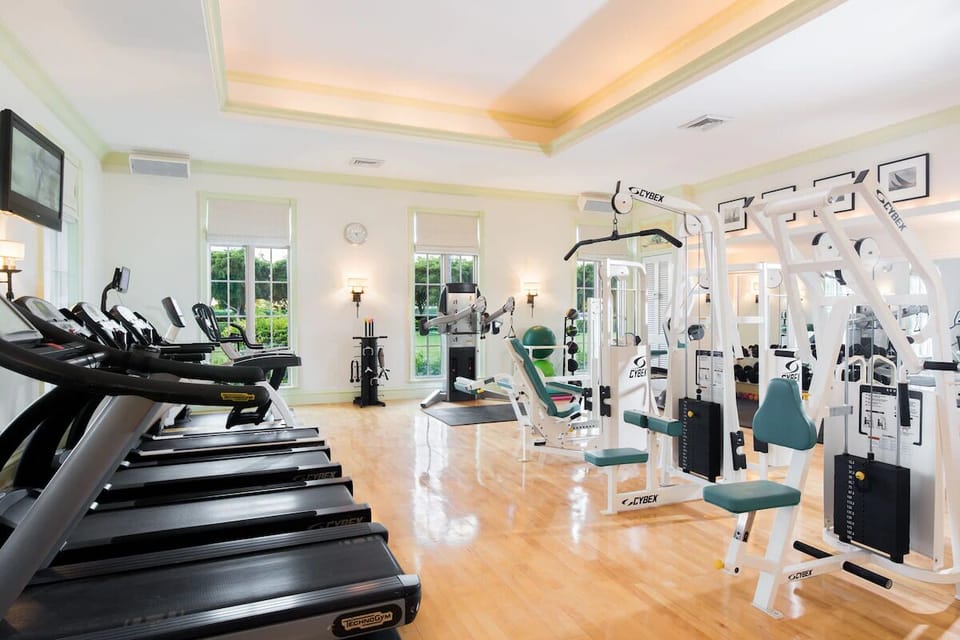 Energize your mornings in a bright gym with garden views.