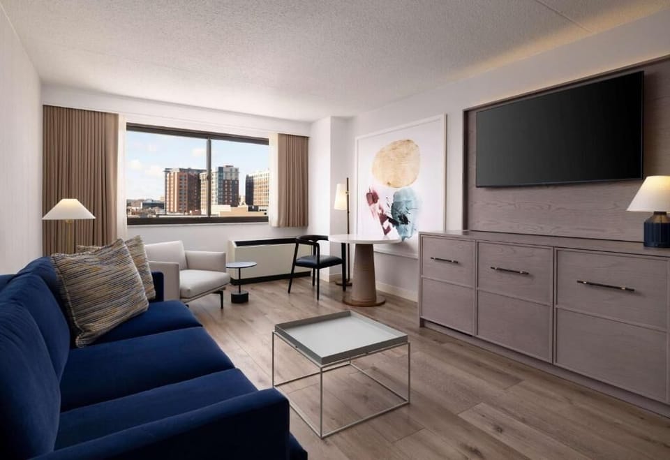 Relax by the window and enjoy calming city views.