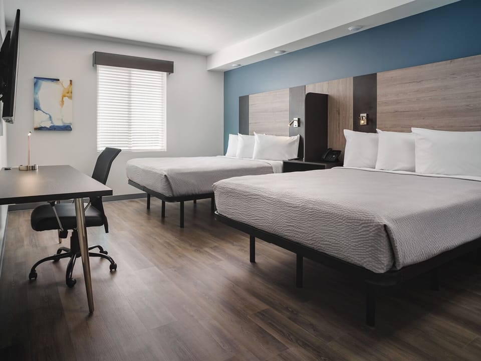 Relax into restful sleep with two plush beds and crisp linens.