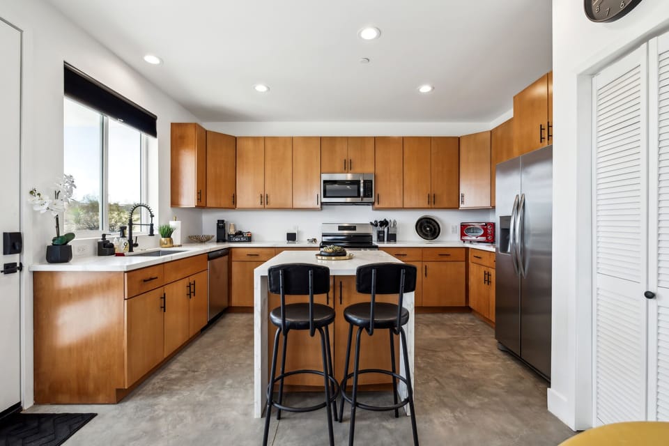 Our large airy kitchen has everything you'll need to prepare your gourmet meals