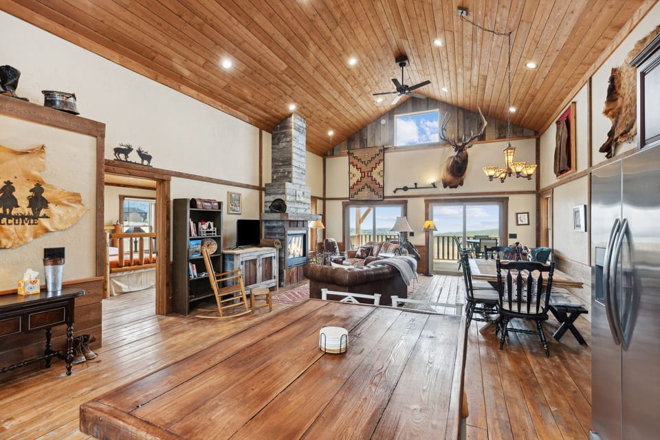 Main living area inclusive of kitchen, dining, and living room.