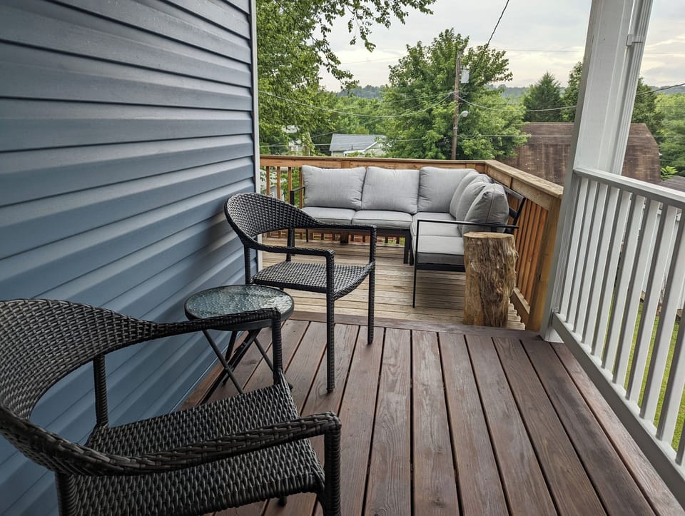 Rear porch and deck