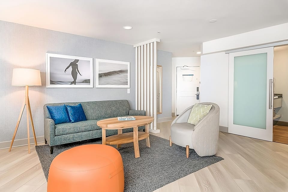 Gather on the cozy sofa for relaxed, breezy evenings.