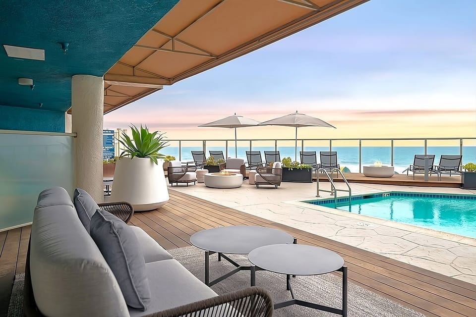 Gather poolside for sunset chats and breezy relaxation.
