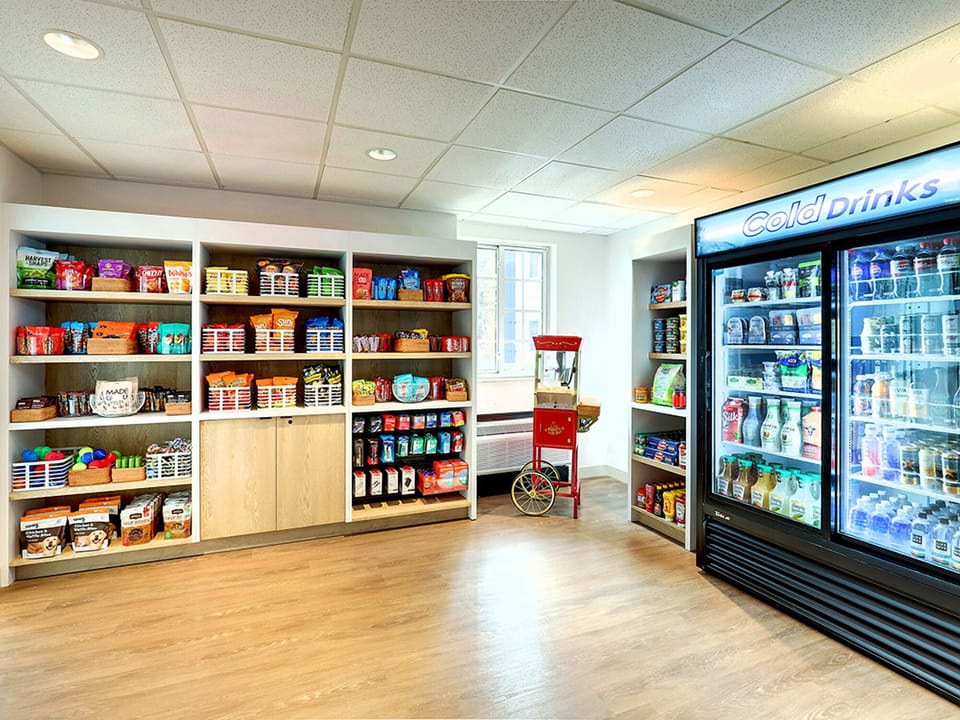 Stock up on treats and drinks without leaving the property.