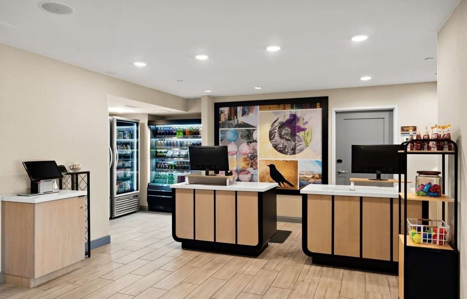 Grab snacks and drinks anytime at the convenient on-site market.