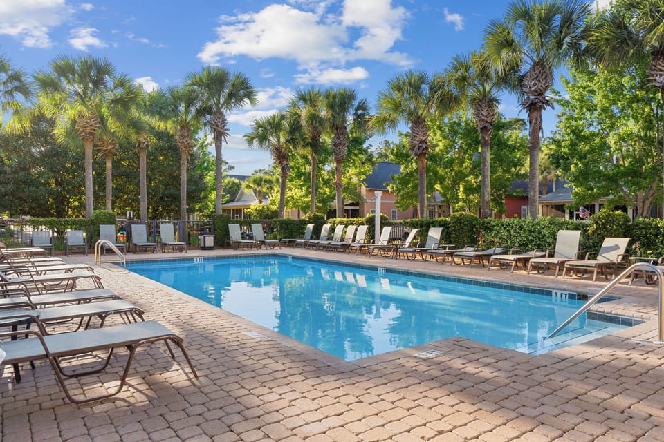 Take a dip in the heated communal pool.
