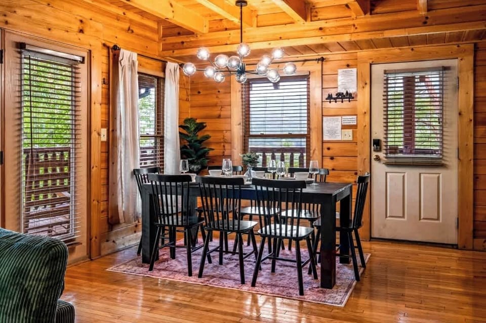 Gather around the stylish table amid scenic views and rustic charm!
