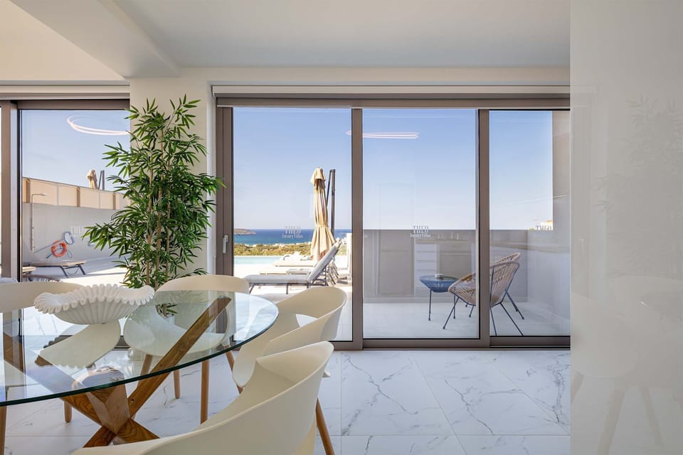 Chic Dining Area with Picturesque Outdoor Outlook