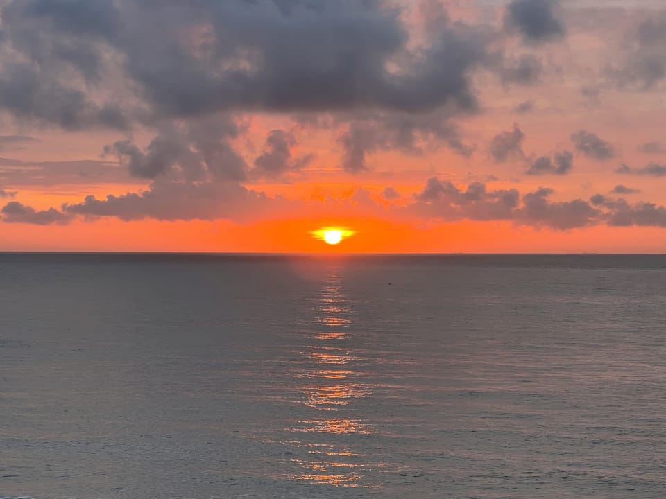 Sunrise from the first floor window seat