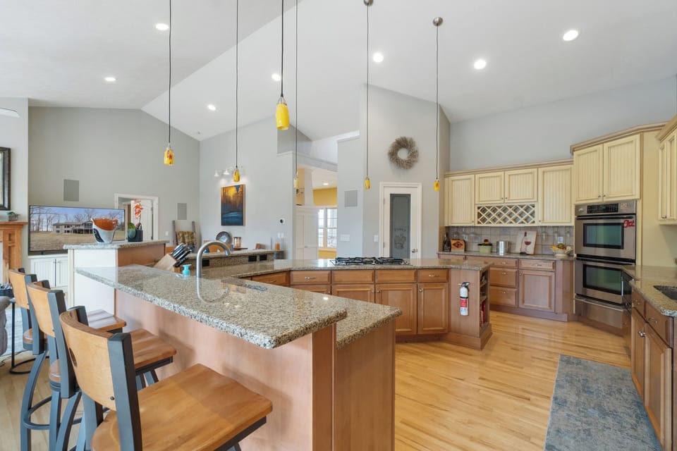 Beautiful spacious kitchen with stainless steel appliances