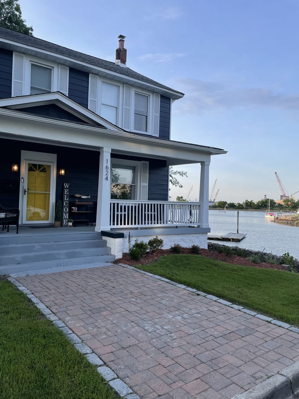 Waterfront with views of the water on 3 sides. 