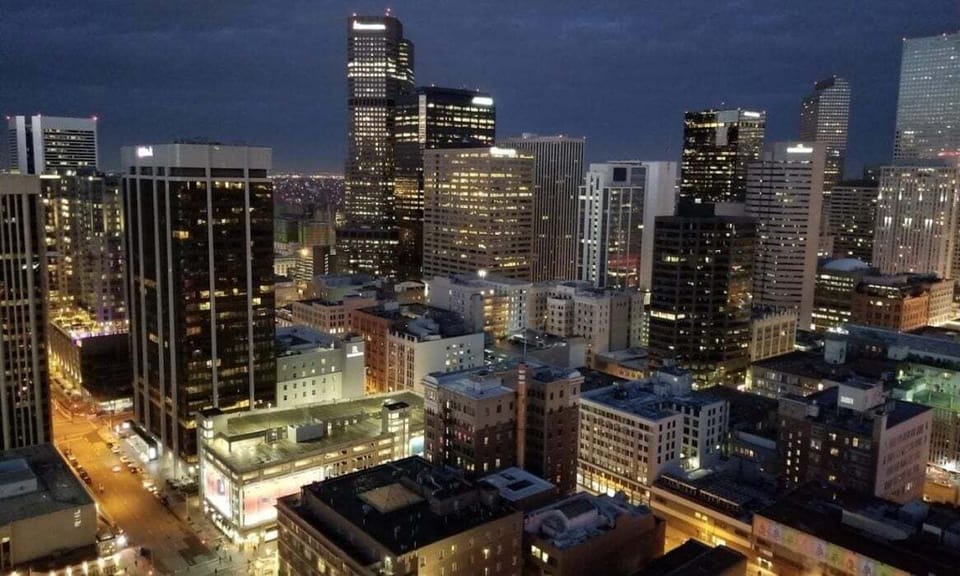City lights of Downtown Denver