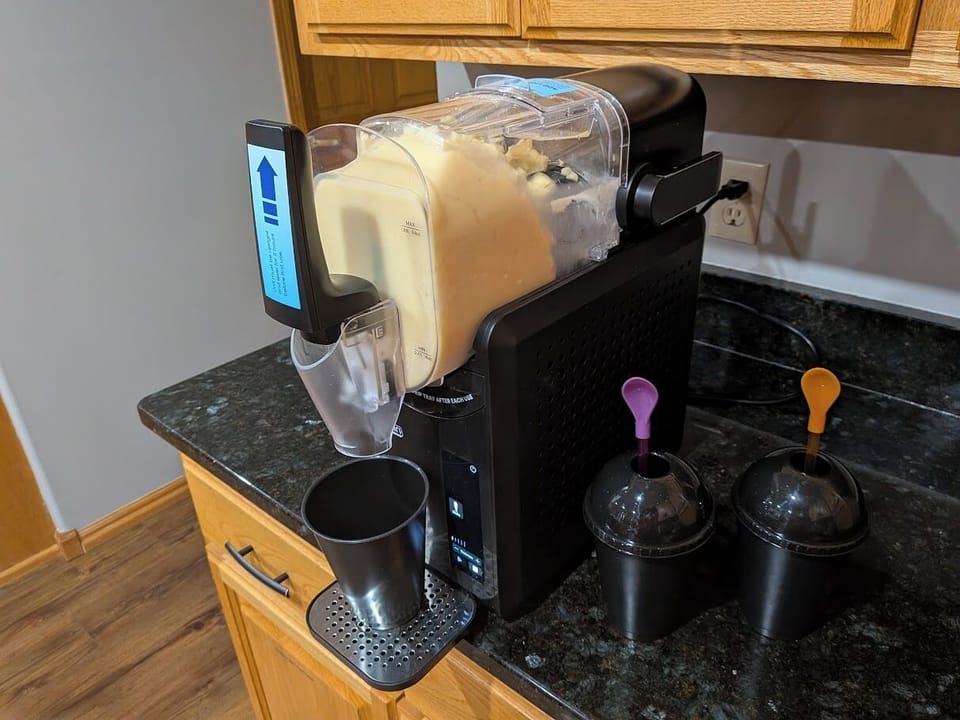 Slushie maker in kitchen for your favorite beverage. 
