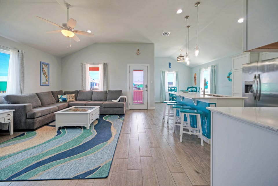 Bright and airy living space.