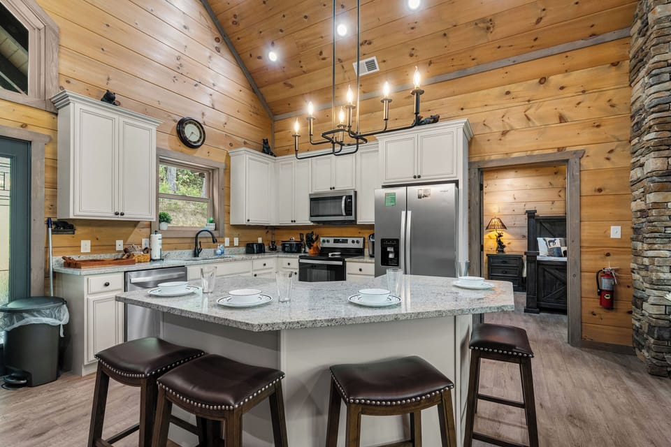 Serve, snack, or sit—this spacious island does it all!