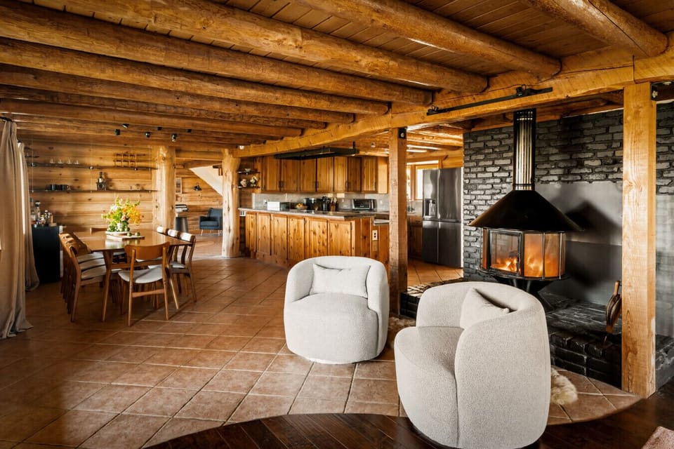 End your day fireside with a good book or glass of wine.