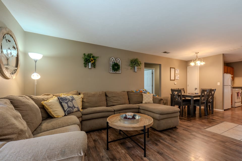 Living Room with Huge Sectional Sofa!