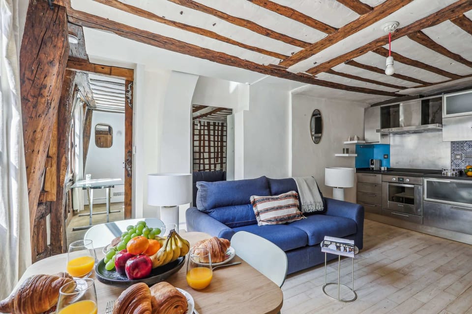 The open-plan living, kitchen and dining area