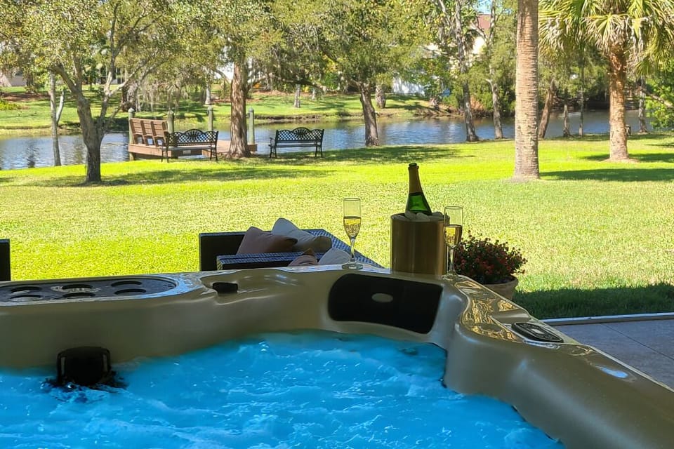 Your view of the property from the hot tub.