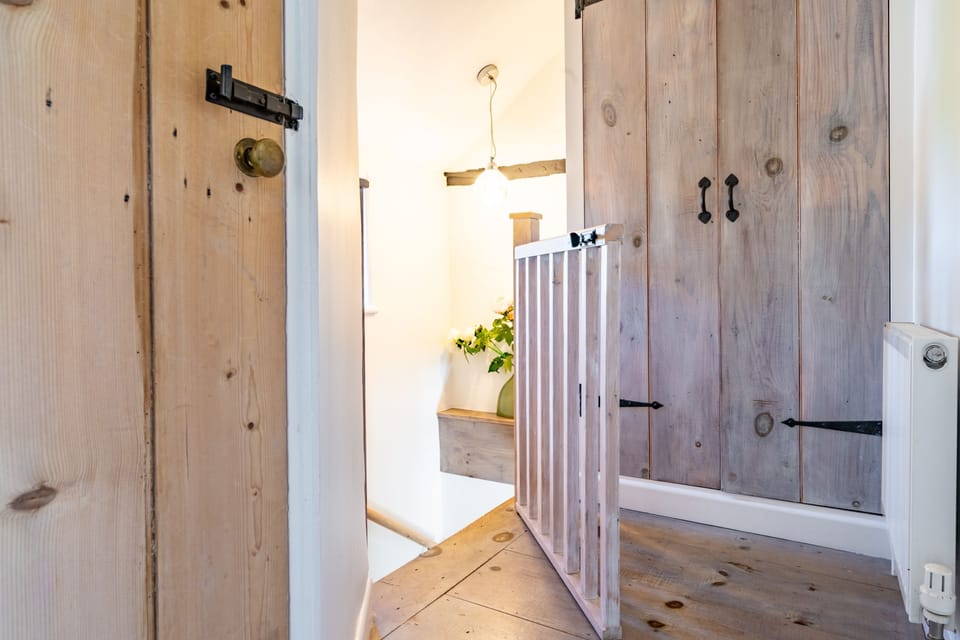 First floor: Stair gate at the top of the stairs