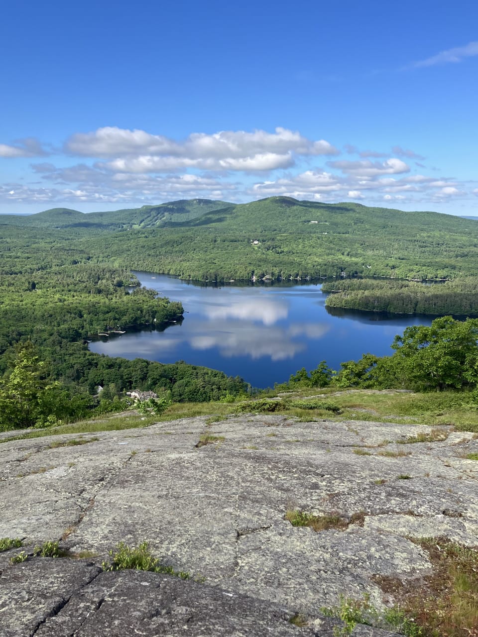 View over Megunticook Lake from Camden Hills behind our house