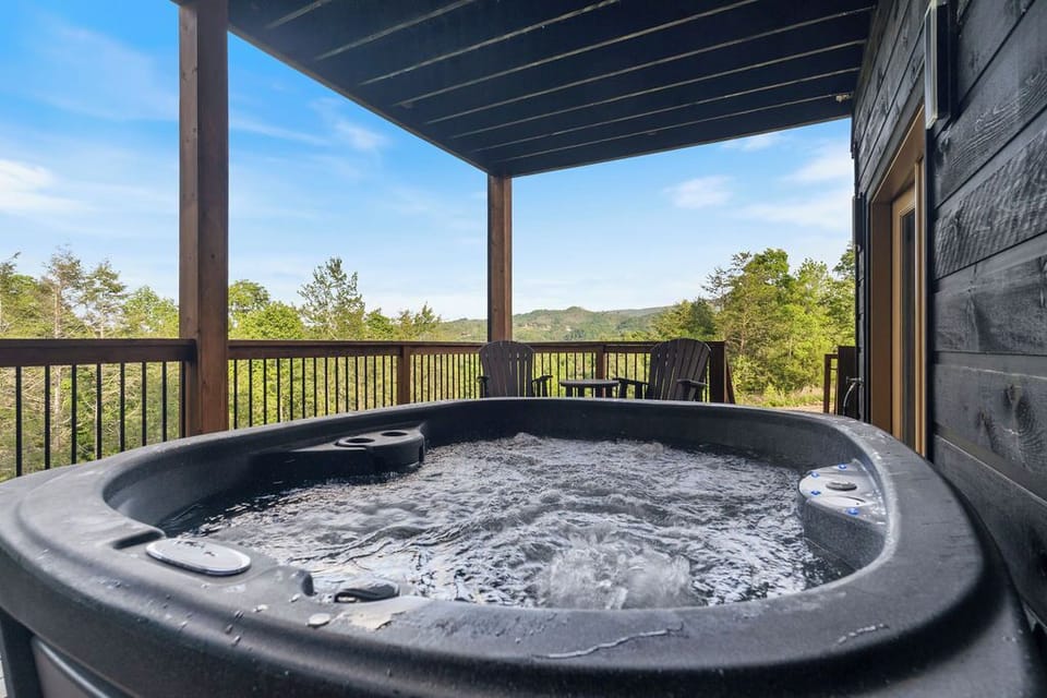 Soak away your stress in this bubbling hot tub.