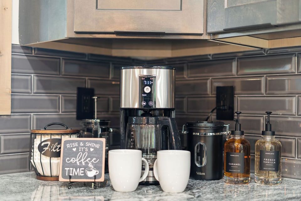 Early mornings made better with mountain views and hot coffee.