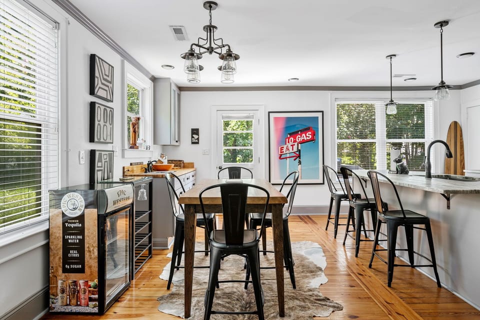 Open Concept Dining Room | Shep Shack | IOP Escapes Vacation Rentals | 406 Palm Blvd Isle of Palms SC